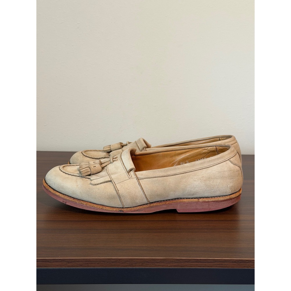 Allen Edmonds Newport Tan Suede Tassel Kiltie Loafers Mens 9.5 D Shoes Moc Toe - Picture 4 of 16